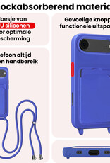 NoXx NoXx iPhone Air Hoesje Pashouder met Koord - Fel Blauw - 2 PACK