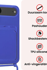NoXx NoXx iPhone Air Hoesje Pashouder met Koord Met 2x Screenprotector - Fel Blauw