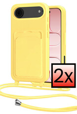 NoXx NoXx iPhone Air Hoesje Pashouder met Koord - Geel - 2 PACK