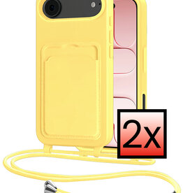 NoXx NoXx iPhone Air Hoesje Pashouder met Koord - Geel - 2 PACK