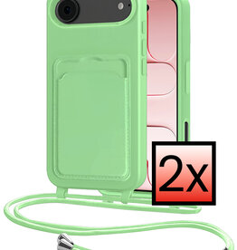 NoXx NoXx iPhone Air Hoesje Pashouder met Koord - Groen - 2 PACK