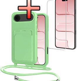 NoXx NoXx iPhone Air Hoesje Pashouder met Koord Met Screenprotector - Groen