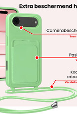 NoXx NoXx iPhone Air Hoesje Pashouder met Koord Met 2x Screenprotector - Groen