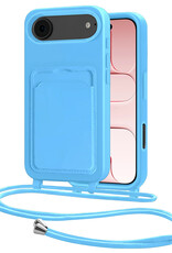 NoXx NoXx iPhone Air Hoesje Pashouder met Koord - Lichtblauw