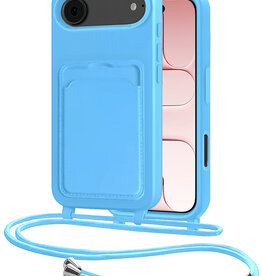 NoXx NoXx iPhone Air Hoesje Pashouder met Koord - Lichtblauw