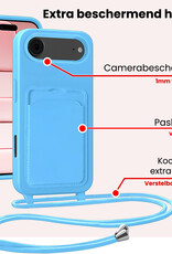 NoXx NoXx iPhone Air Hoesje Pashouder met Koord - Lichtblauw - 2 PACK