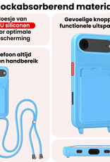 NoXx NoXx iPhone Air Hoesje Pashouder met Koord - Lichtblauw - 2 PACK