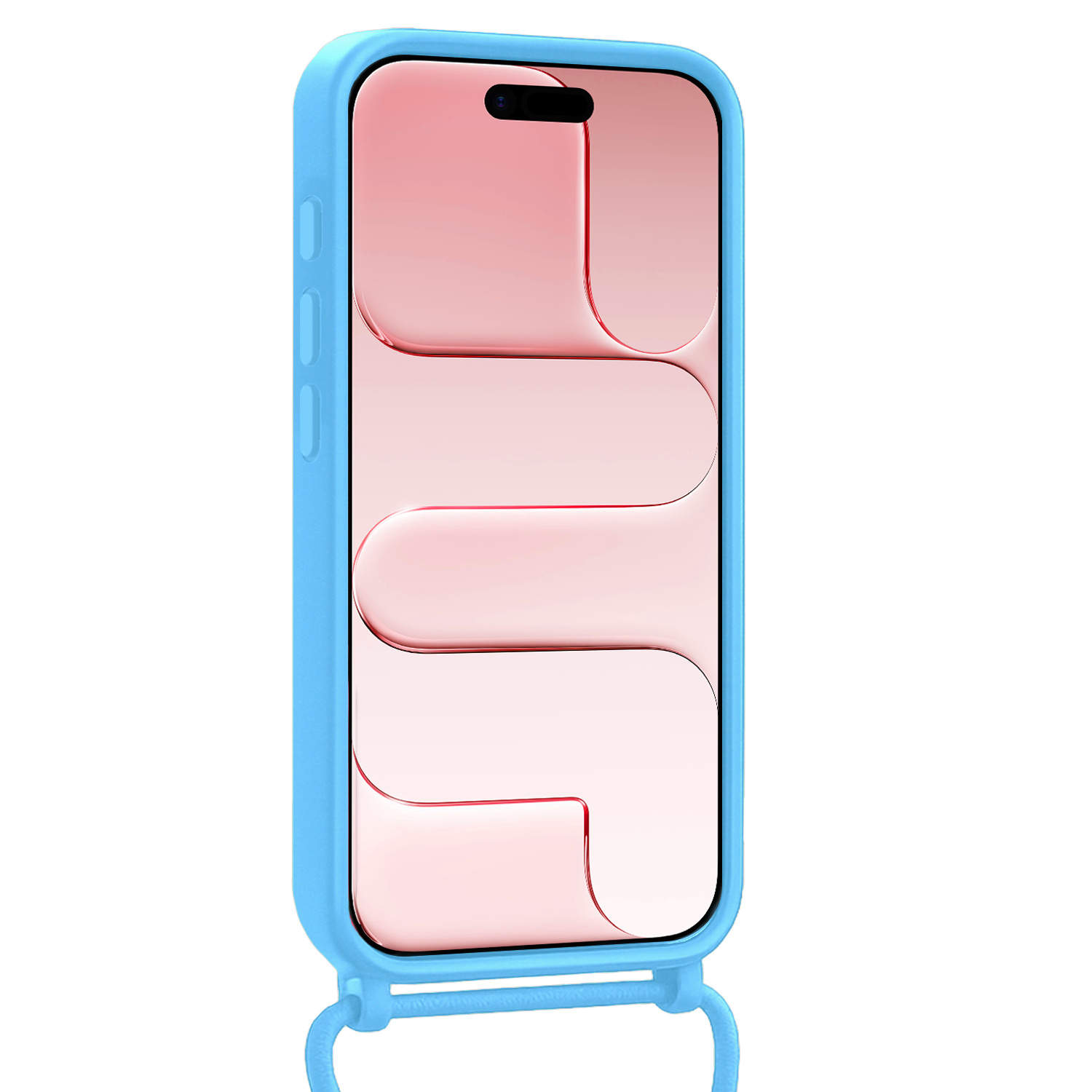 NoXx NoXx iPhone Air Hoesje Pashouder met Koord Met 2x Screenprotector - Lichtblauw