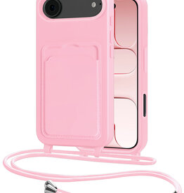 NoXx NoXx iPhone Air Hoesje Pashouder met Koord - Lichtroze