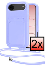 NoXx NoXx iPhone Air Hoesje Pashouder met Koord - Lila - 2 PACK