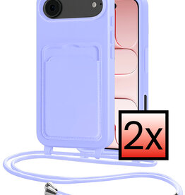 NoXx NoXx iPhone Air Hoesje Pashouder met Koord - Lila - 2 PACK