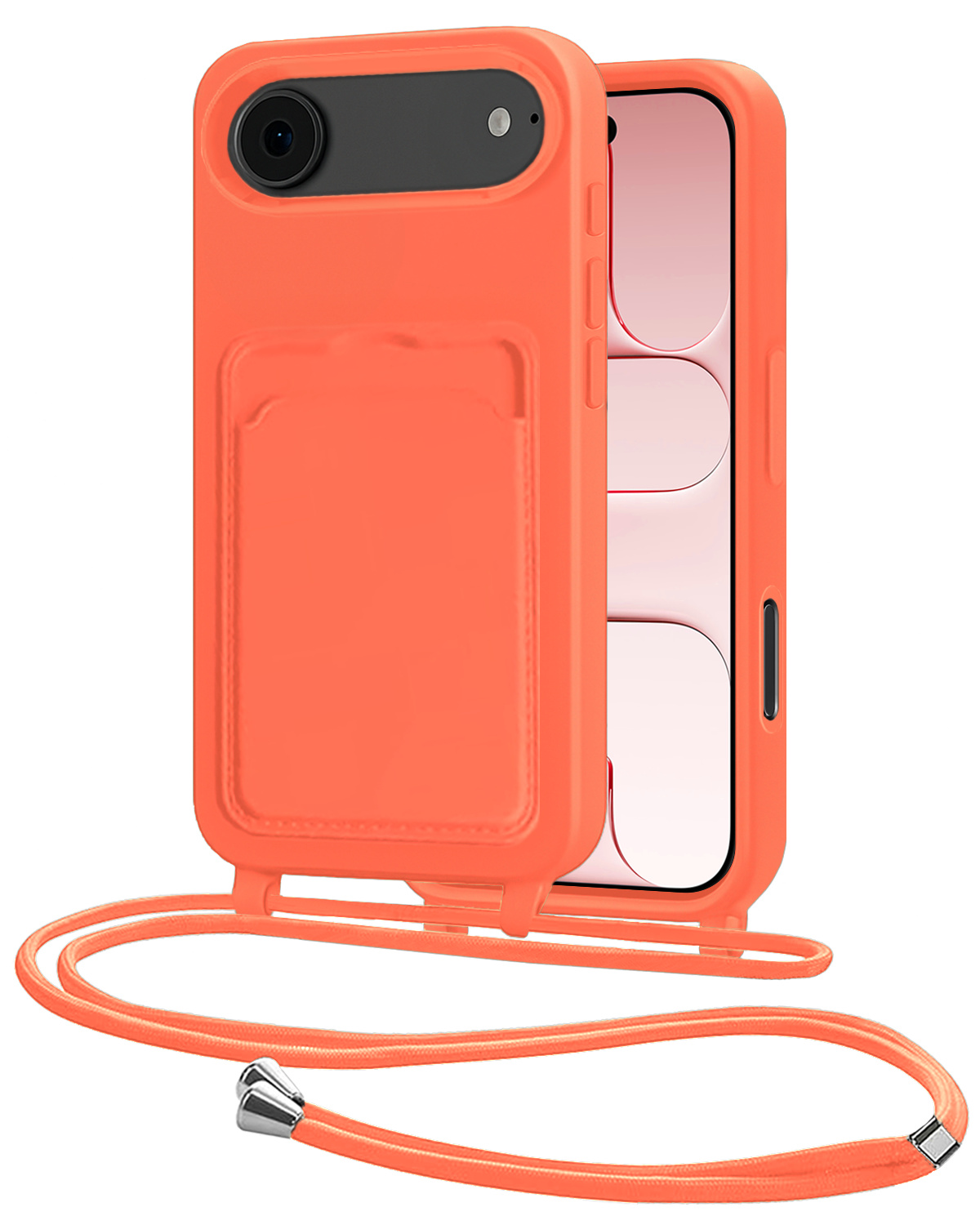 NoXx NoXx iPhone Air Hoesje Pashouder met Koord - Papaya