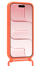 NoXx NoXx iPhone Air Hoesje Pashouder met Koord Met 2x Screenprotector - Papaya