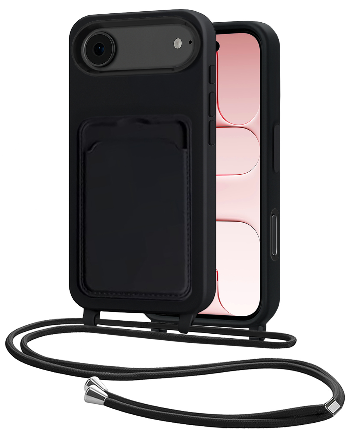 NoXx NoXx iPhone Air Hoesje Pashouder met Koord - Zwart