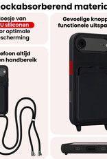 NoXx NoXx iPhone Air Hoesje Pashouder met Koord - Zwart - 2 PACK