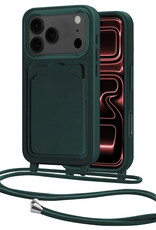 NoXx NoXx iPhone 17 Pro Hoesje Pashouder met Koord - Donkergroen