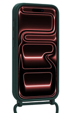 NoXx NoXx iPhone 17 Pro Hoesje Pashouder met Koord Met 2x Screenprotector - Donkergroen