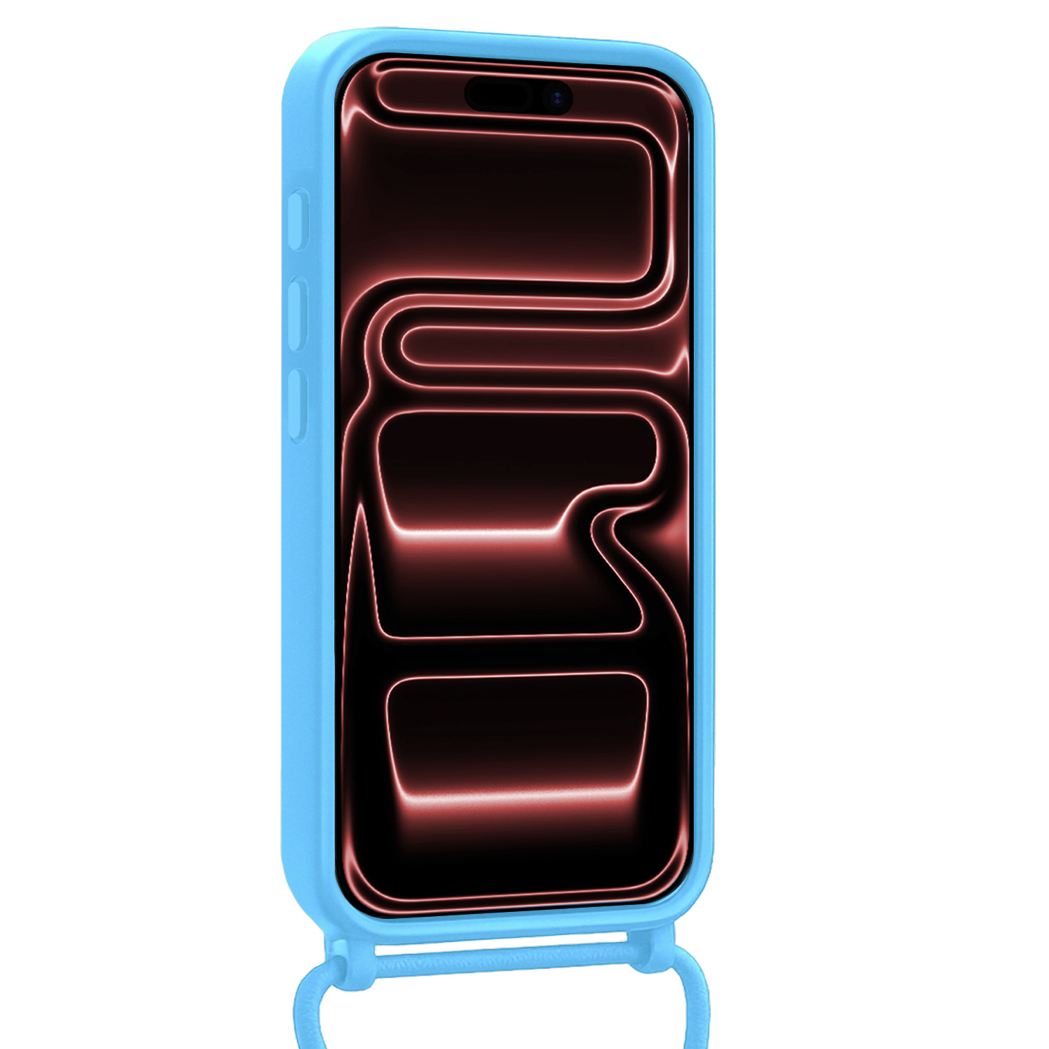 NoXx NoXx iPhone 17 Pro Hoesje Pashouder met Koord - Lichtblauw - 2 PACK