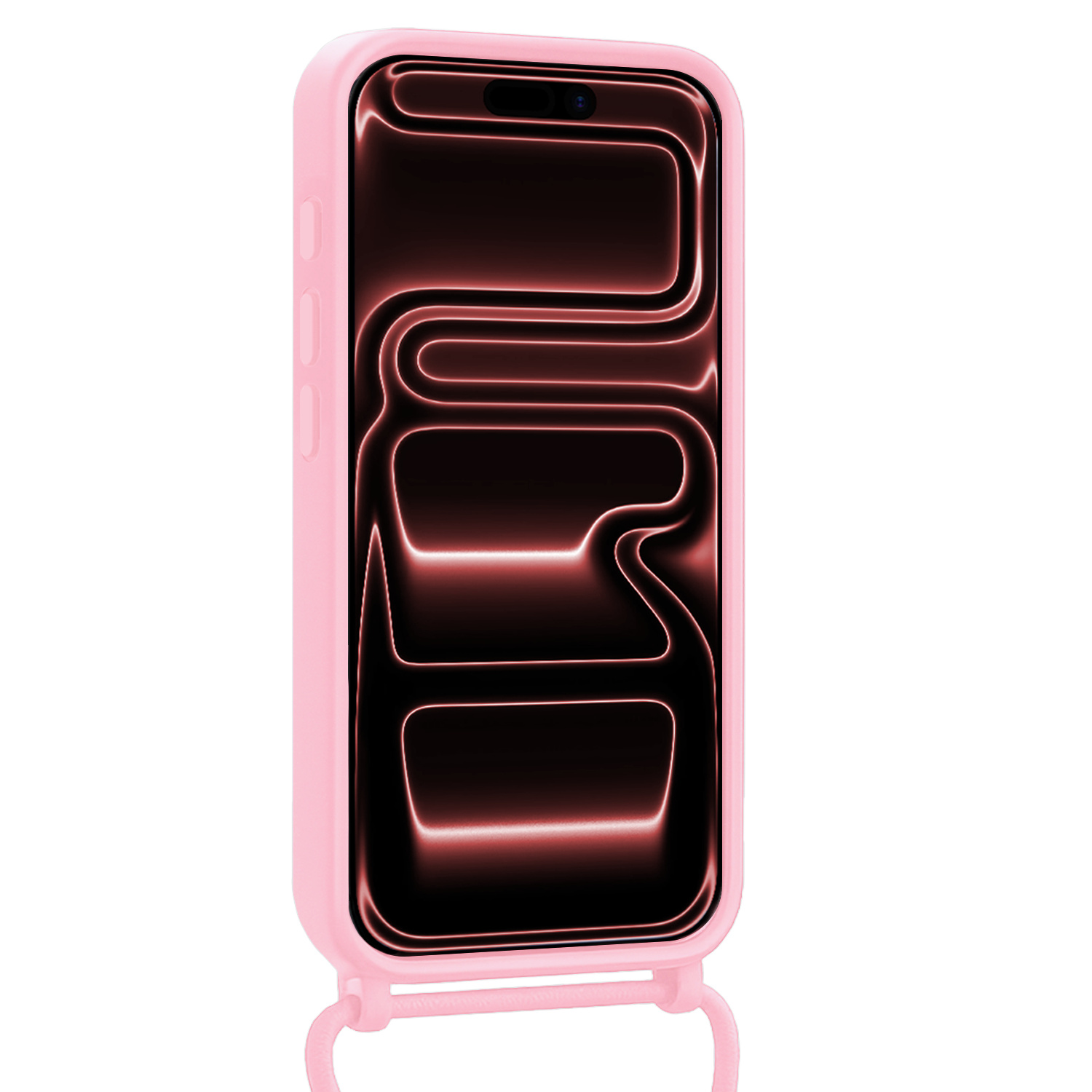 NoXx NoXx iPhone 17 Pro Hoesje Pashouder met Koord - Lichtroze