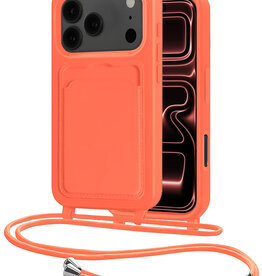 NoXx NoXx iPhone 17 Pro Hoesje Pashouder met Koord - Papaya