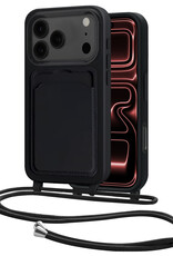 NoXx NoXx iPhone 17 Pro Hoesje Pashouder met Koord - Zwart