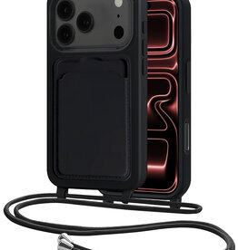 NoXx NoXx iPhone 17 Pro Hoesje Pashouder met Koord - Zwart