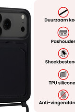 NoXx NoXx iPhone 17 Pro Hoesje Pashouder met Koord - Zwart - 2 PACK
