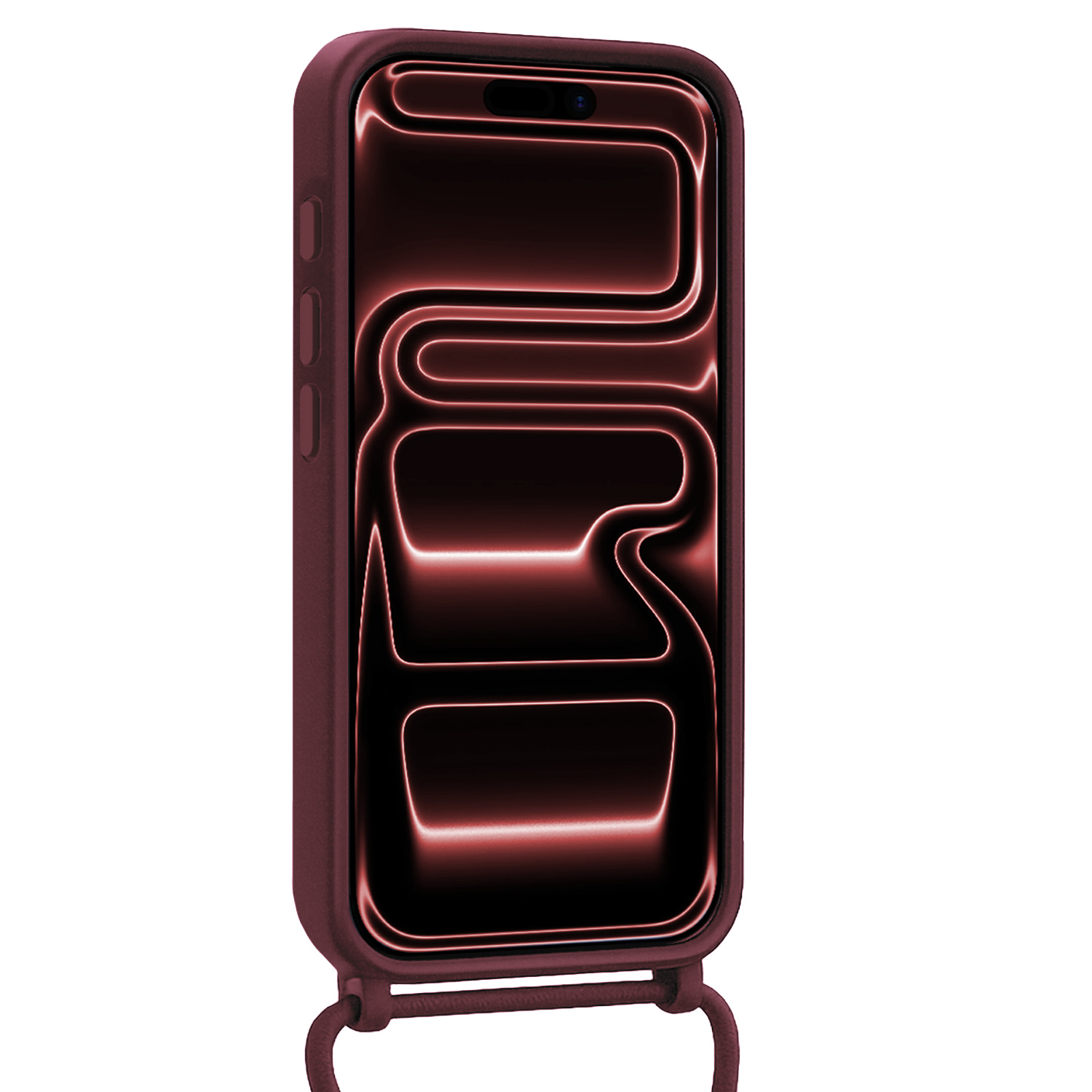 NoXx NoXx iPhone 17 Pro Max Hoesje Pashouder met Koord - Aubergine - 2 PACK