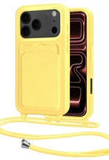 NoXx NoXx iPhone 17 Pro Max Hoesje Pashouder met Koord - Geel