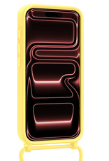 NoXx NoXx iPhone 17 Pro Max Hoesje Pashouder met Koord Met 2x Screenprotector - Geel