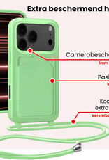 NoXx NoXx iPhone 17 Pro Max Hoesje Pashouder met Koord - Groen