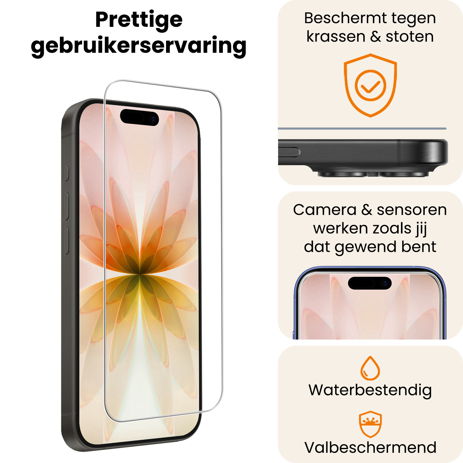 Nomfy Nomfy iPhone 17 Screenprotector Glas Met Dichte Notch - 3 PACK