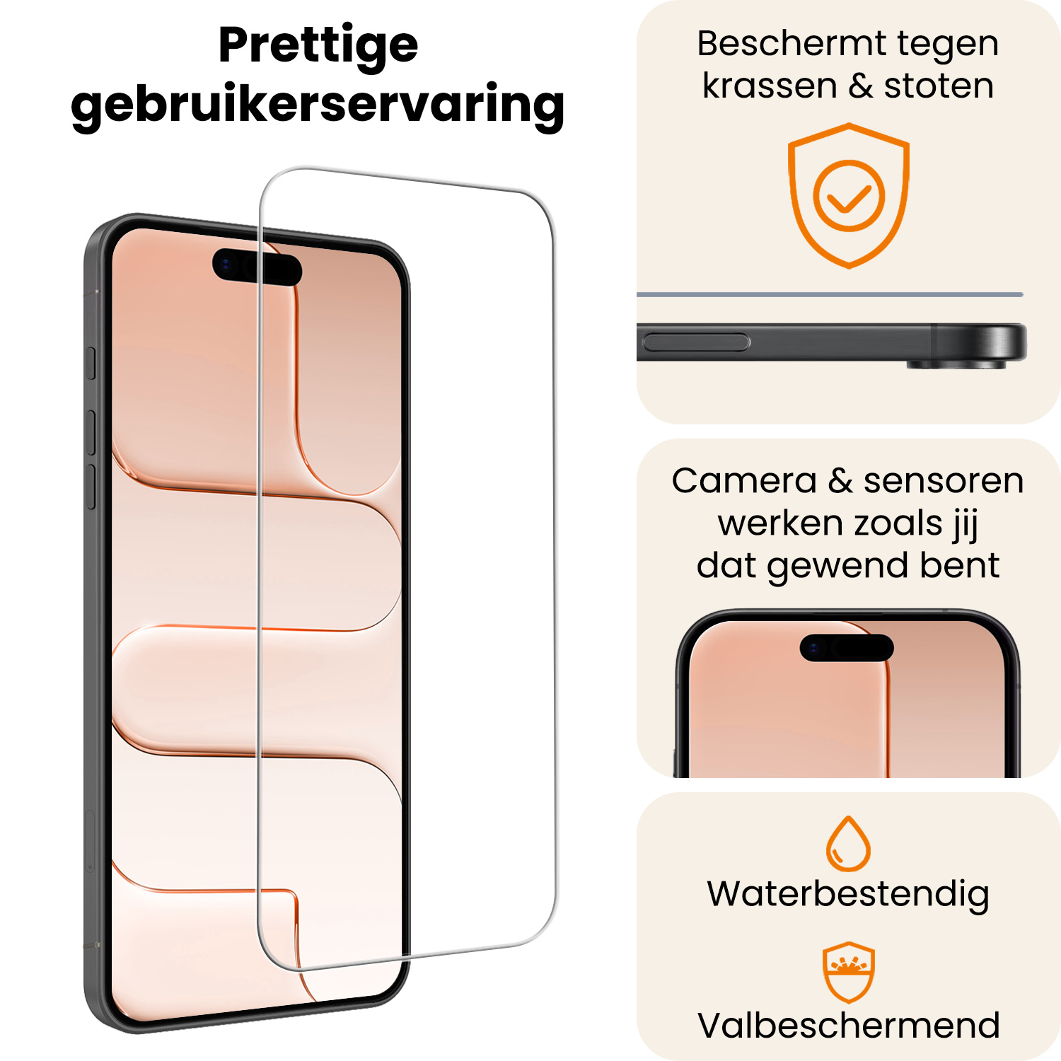 Nomfy Nomfy iPhone Air Screenprotector Glas Met Dichte Notch