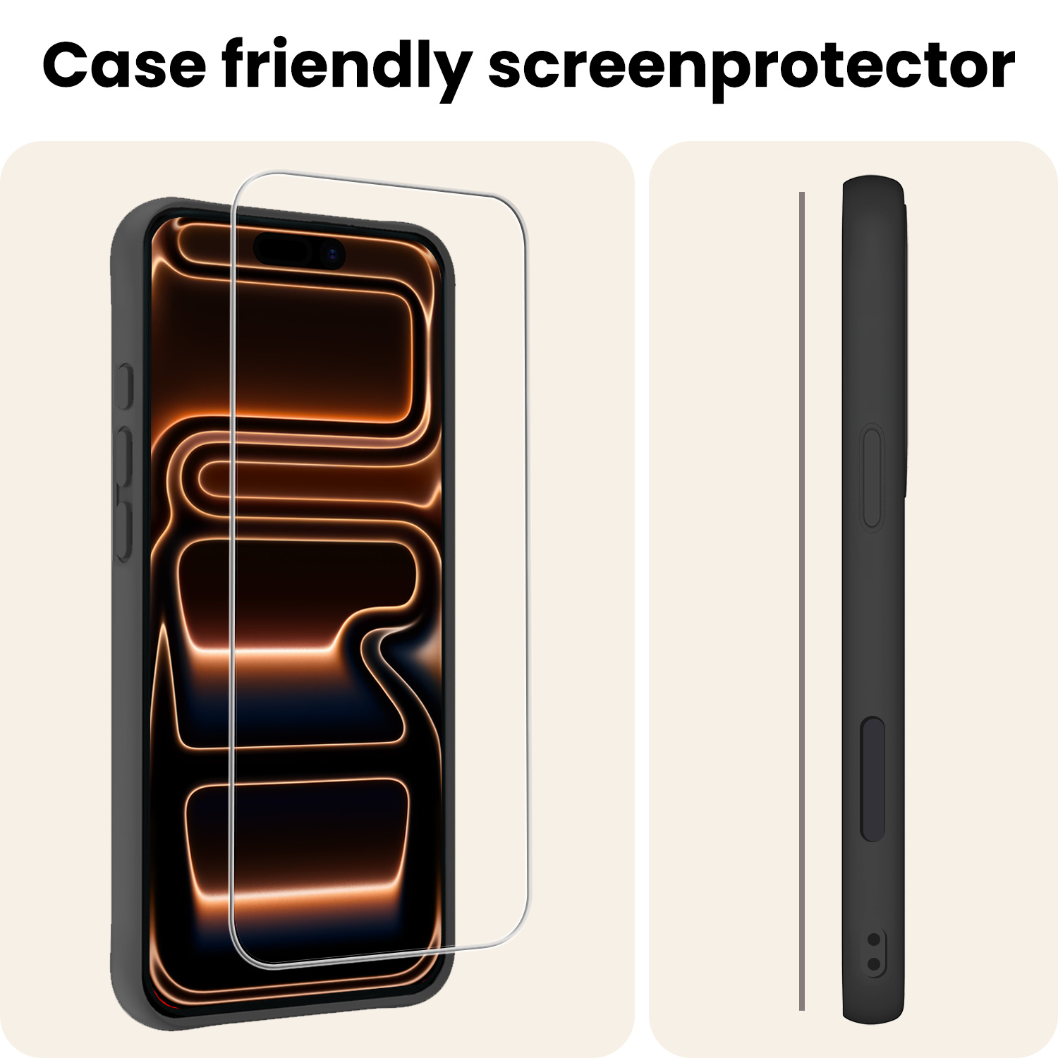 Nomfy Nomfy iPhone 17 Pro Screenprotector Glas Met Dichte Notch