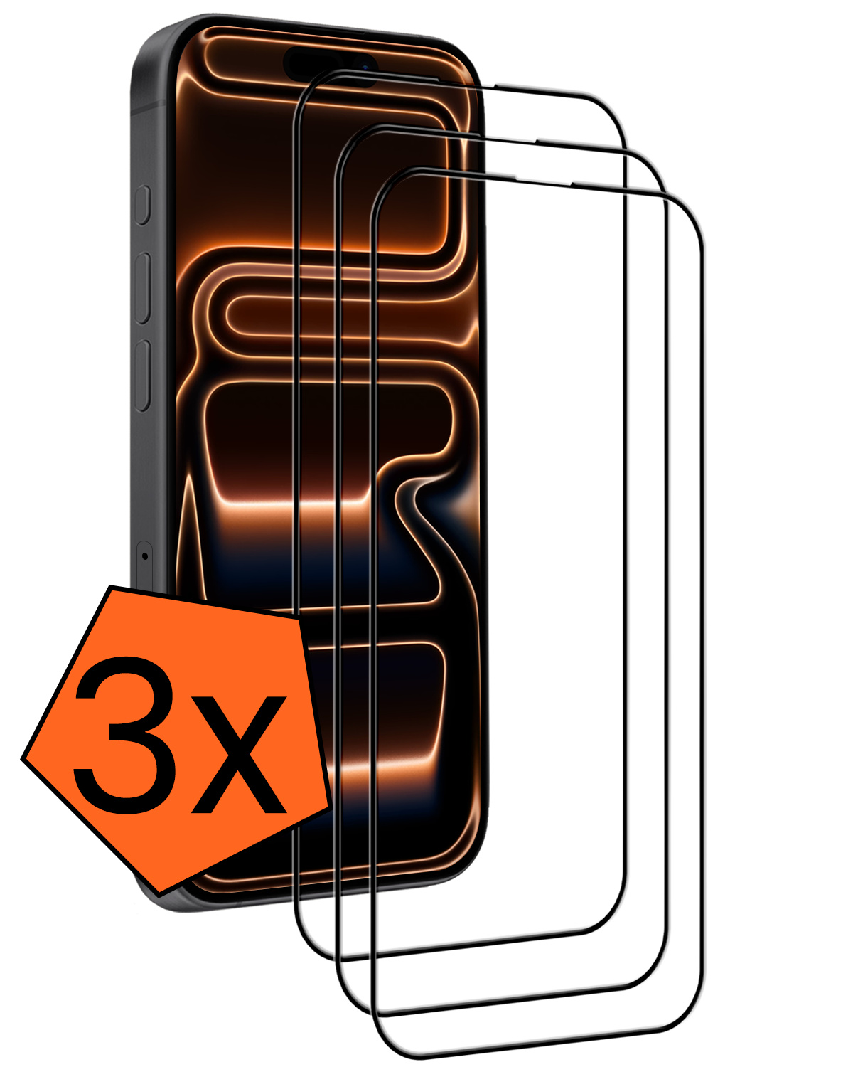 Nomfy Nomfy iPhone 17 Pro Max Screenprotector Glas Full Cover 2D - 3 PACK