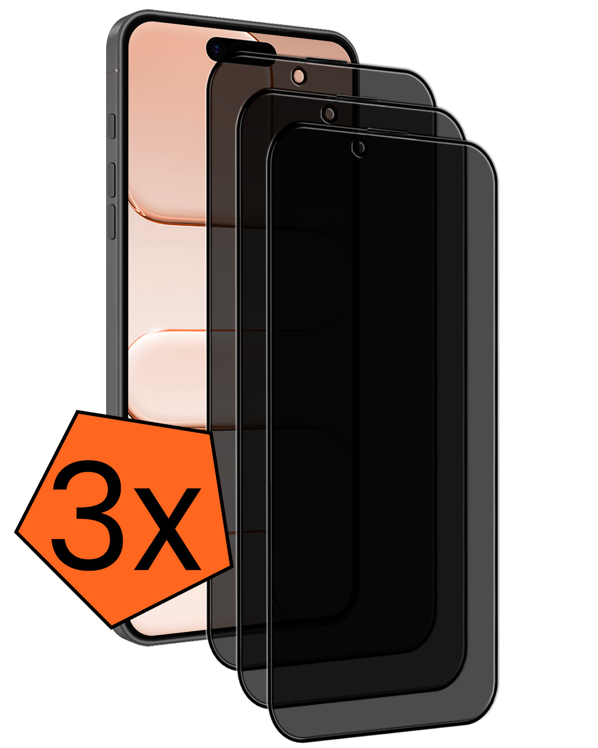 Nomfy Nomfy iPhone Air Screenprotector Glas Privacy - 3 PACK