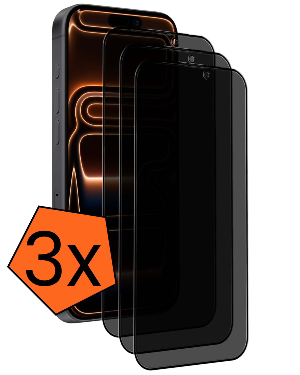 Nomfy Nomfy iPhone 17 Pro Screenprotector Glas Privacy - 3 PACK