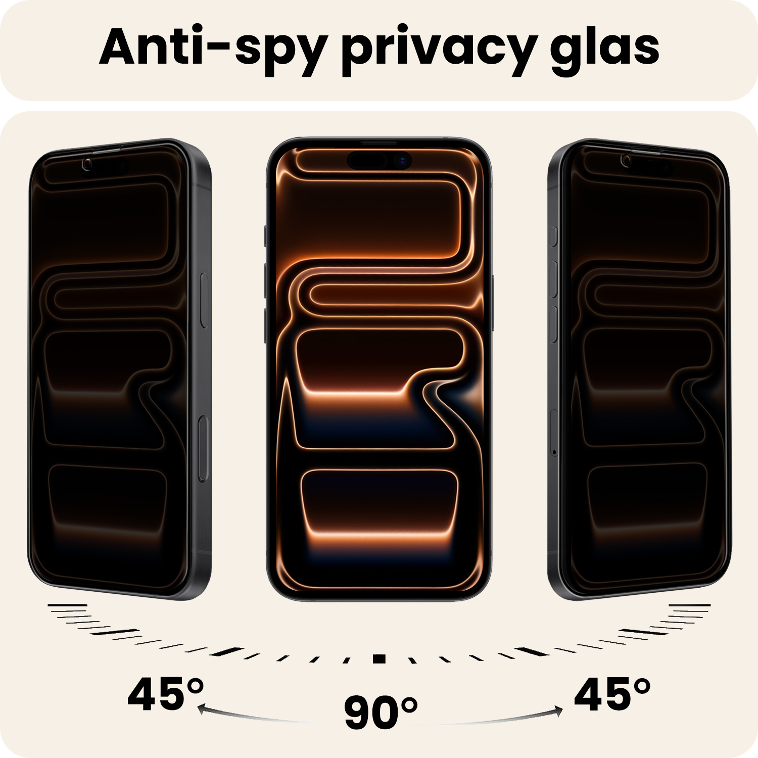 Nomfy Nomfy iPhone 17 Pro Screenprotector Glas Privacy - 3 PACK