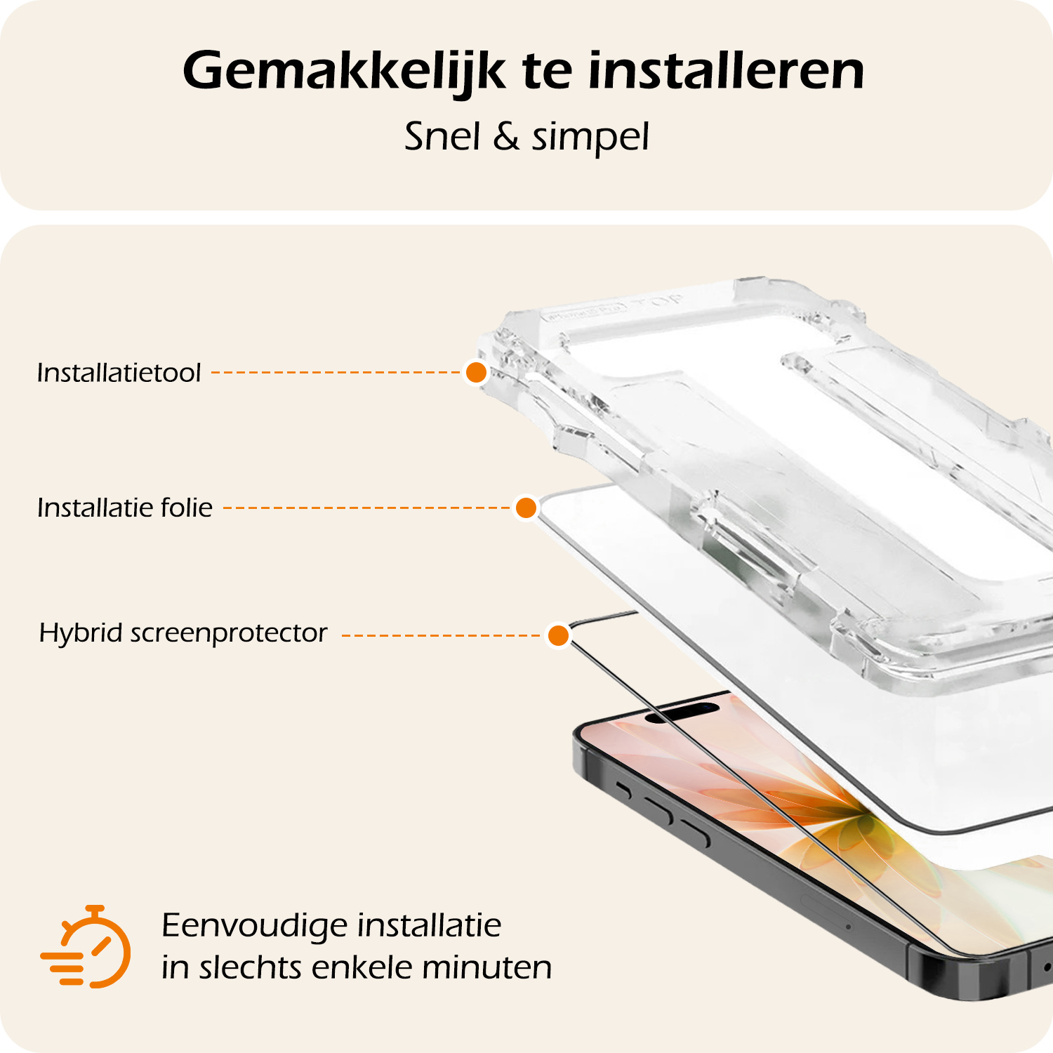 Nomfy Nomfy iPhone 17 Hybrid Screenprotector - 3 PACK