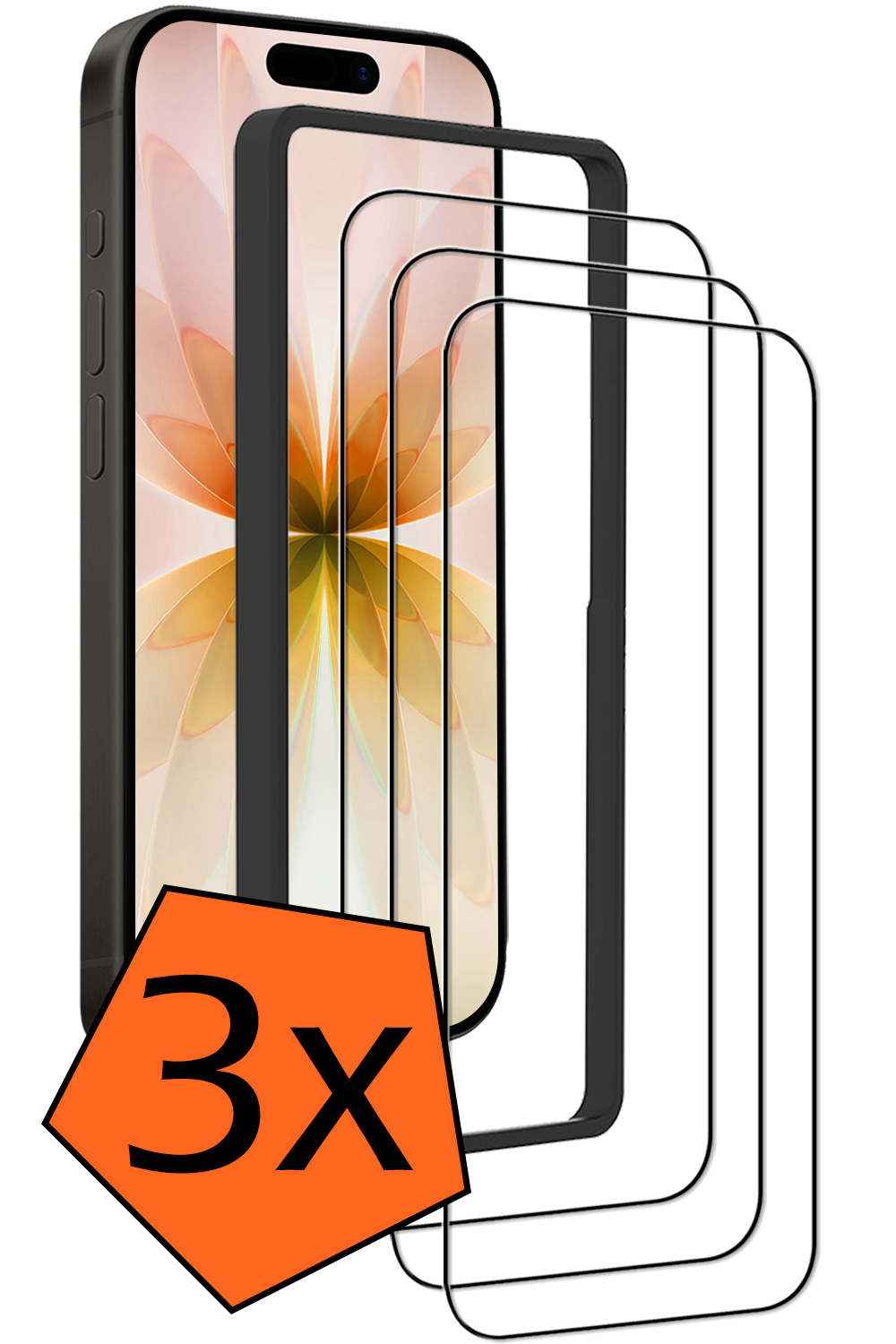 Nomfy Nomfy iPhone 17 Screenprotector Met Installieframe - 3 PACK