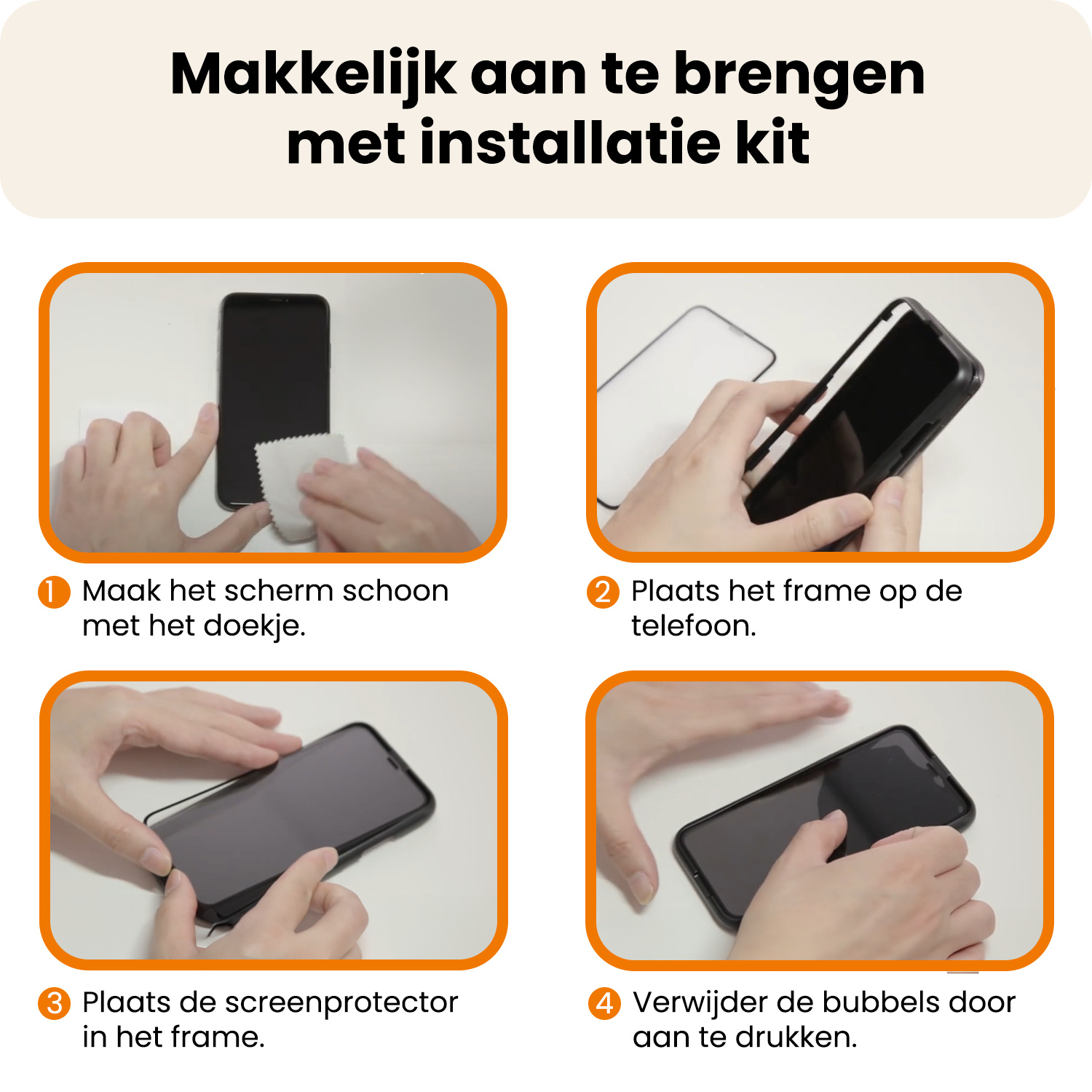 Nomfy Nomfy iPhone 17 Screenprotector Met Installieframe - 3 PACK