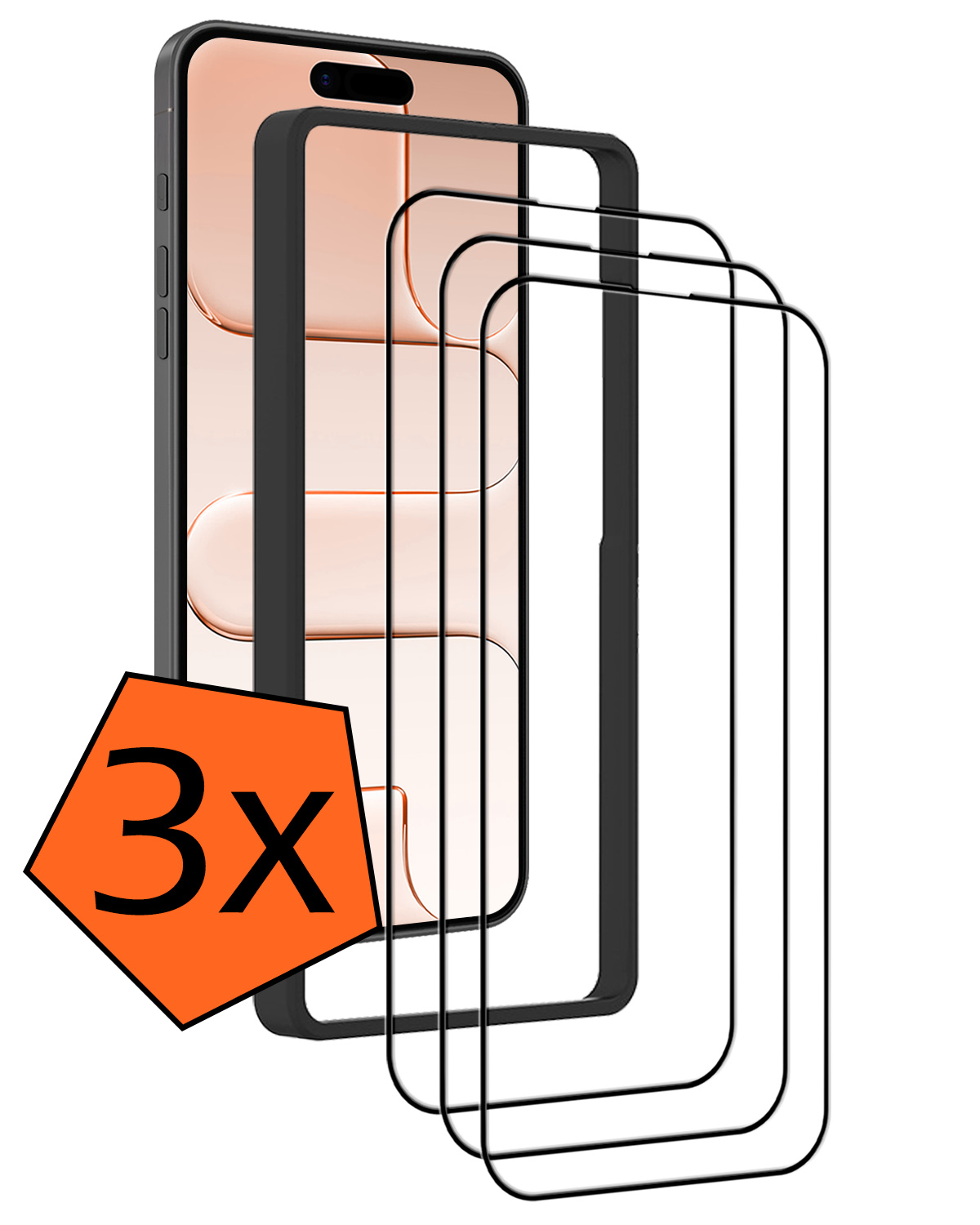 Nomfy Nomfy iPhone Air Screenprotector Met Installieframe - 3 PACK