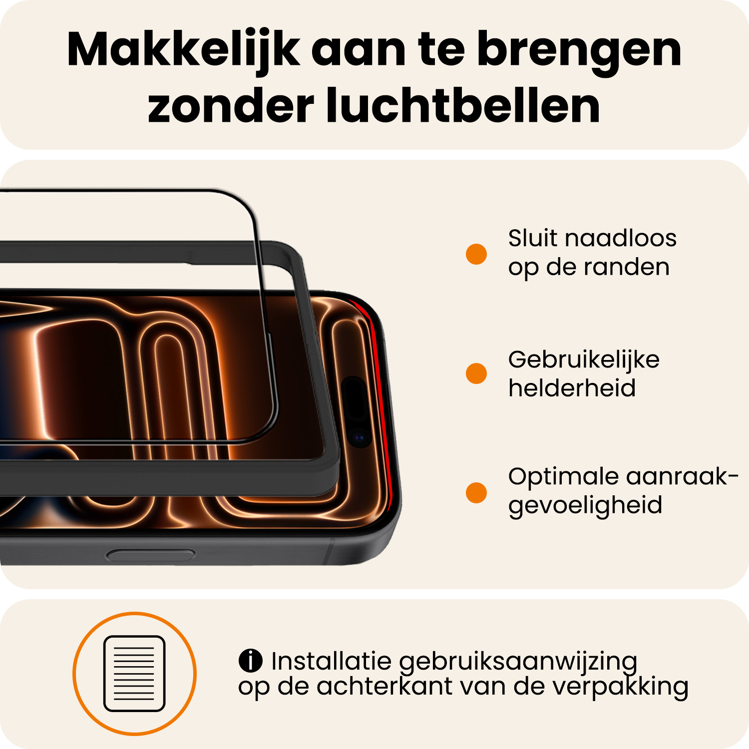 Nomfy Nomfy iPhone 17 Pro Screenprotector Met Installieframe - 2 PACK