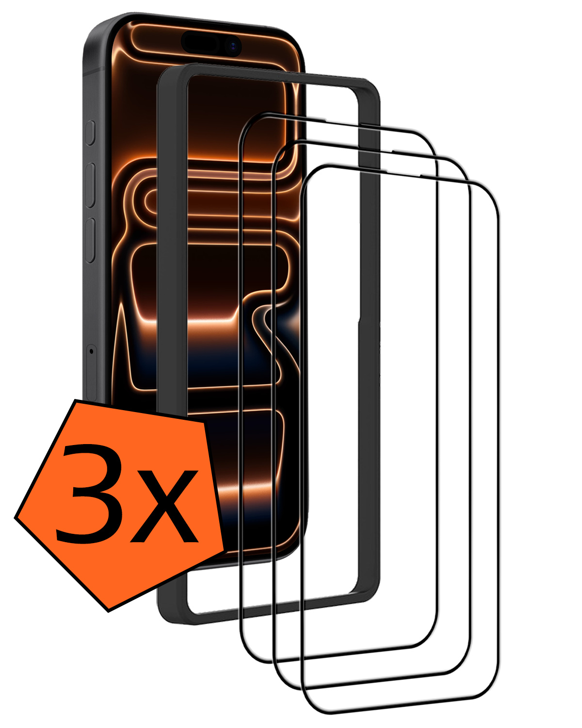 Nomfy Nomfy iPhone 17 Pro Max Screenprotector Met Installieframe - 3 PACK