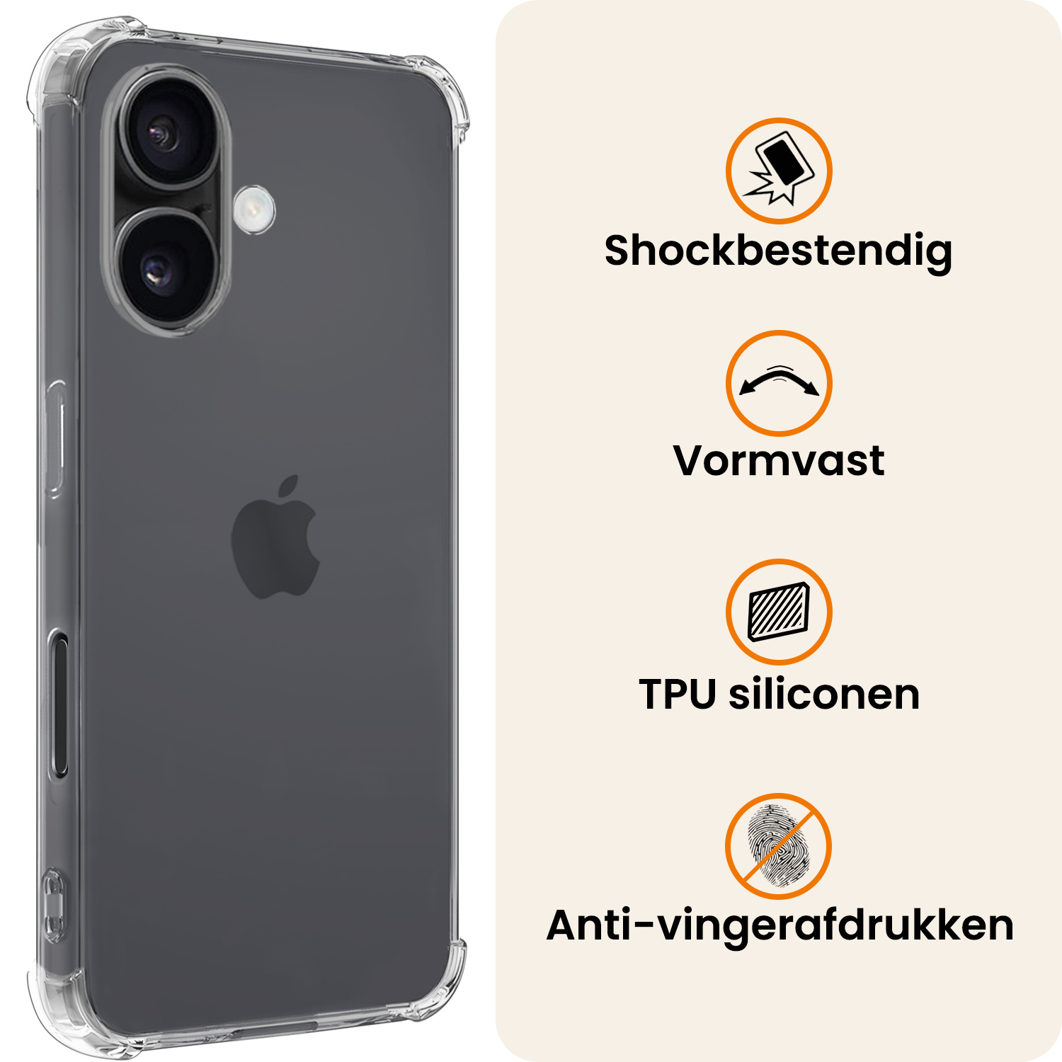 Nomfy Nomfy iPhone 17 Hoesje Shockproof - Transparant