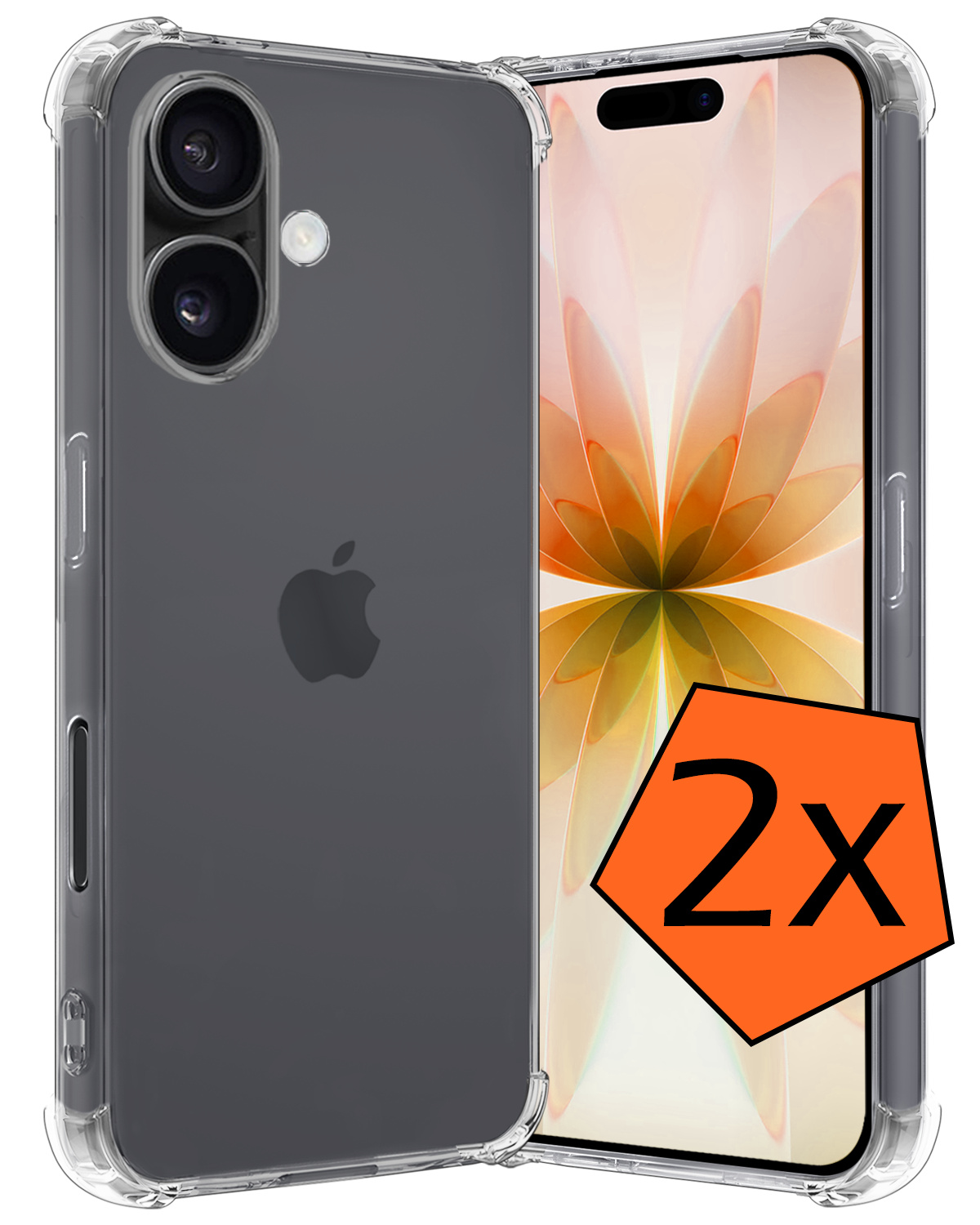 Nomfy Nomfy iPhone 17 Hoesje Shockproof - Transparant - 2 PACK