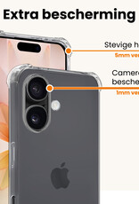 Nomfy Nomfy iPhone 17 Hoesje Shockproof Met 2x Screenprotector Met Dichte Notch