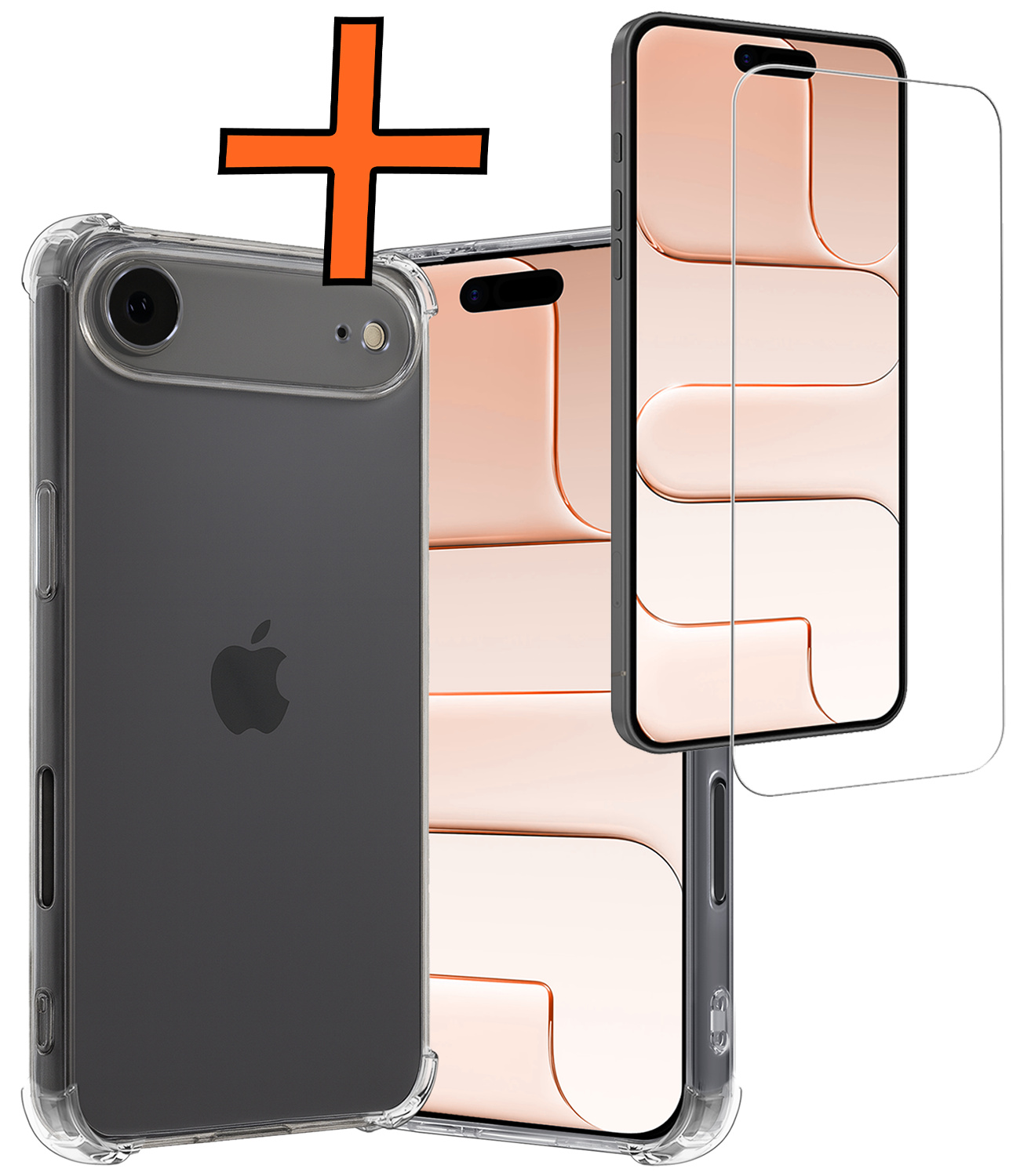 Nomfy Nomfy iPhone Air Hoesje Shockproof Met Screenprotector Met Dichte Notch