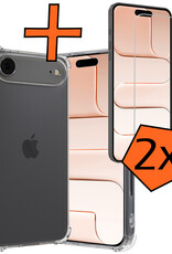 Nomfy Nomfy iPhone Air Hoesje Shockproof Met 2x Screenprotector Met Dichte Notch