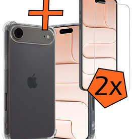 Nomfy Nomfy iPhone Air Hoesje Shockproof Met 2x Screenprotector Met Dichte Notch